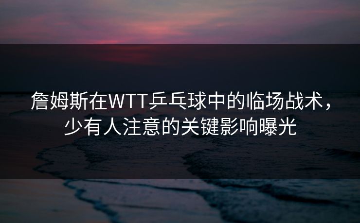 詹姆斯在WTT乒乓球中的临场战术，少有人注意的关键影响曝光