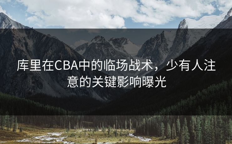 库里在CBA中的临场战术,少有人注意的关键影响曝光