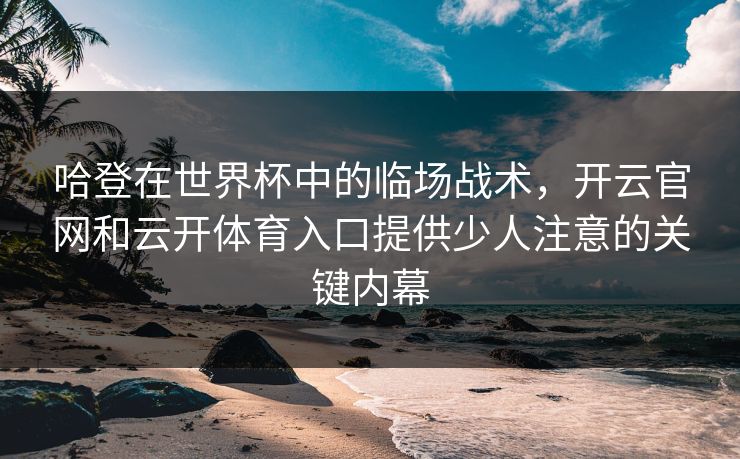 哈登在世界杯中的临场战术,开云官网和云开体育入口提供少人注意的关键内幕